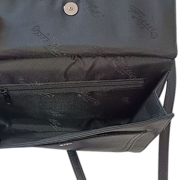 Vtg Fossil Crossbody Pebbled Leather Black Purse Bag Academia Preppy Hippie - Picture 12 of 16